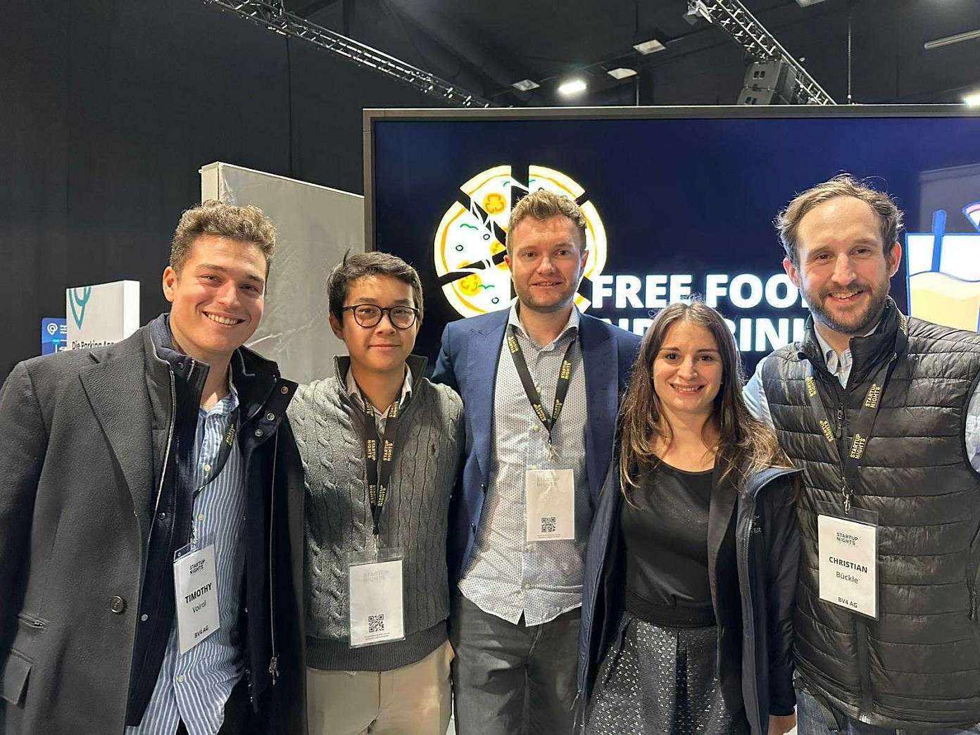 BV4's team at this year's Startup Nights in Winterthur. From left to right: Timothy Voirol, Piotr Ho, Dorian Ebneter, Elodie Huber, Christian Bückle, Photo: PD